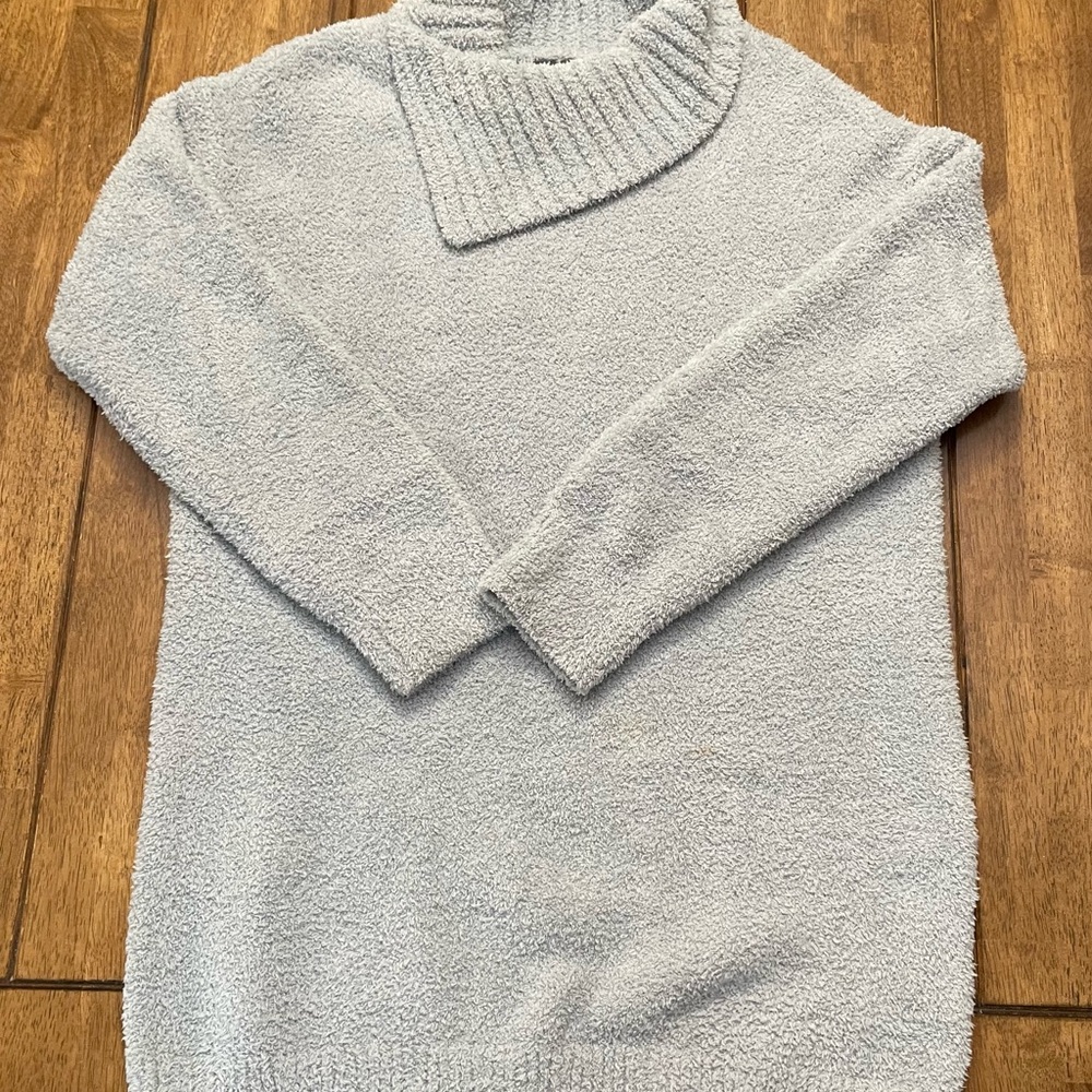 Barefoot Dream Cozy Chic Light Blue Sweater in Small